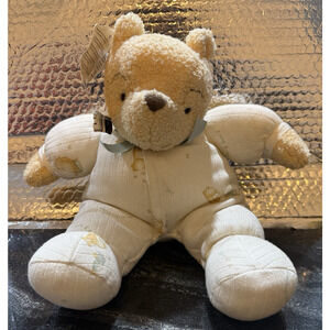 Vintage Winnie the Pooh Plush Rattle Cloth Pajama Body Waffle Weave 14" Disney